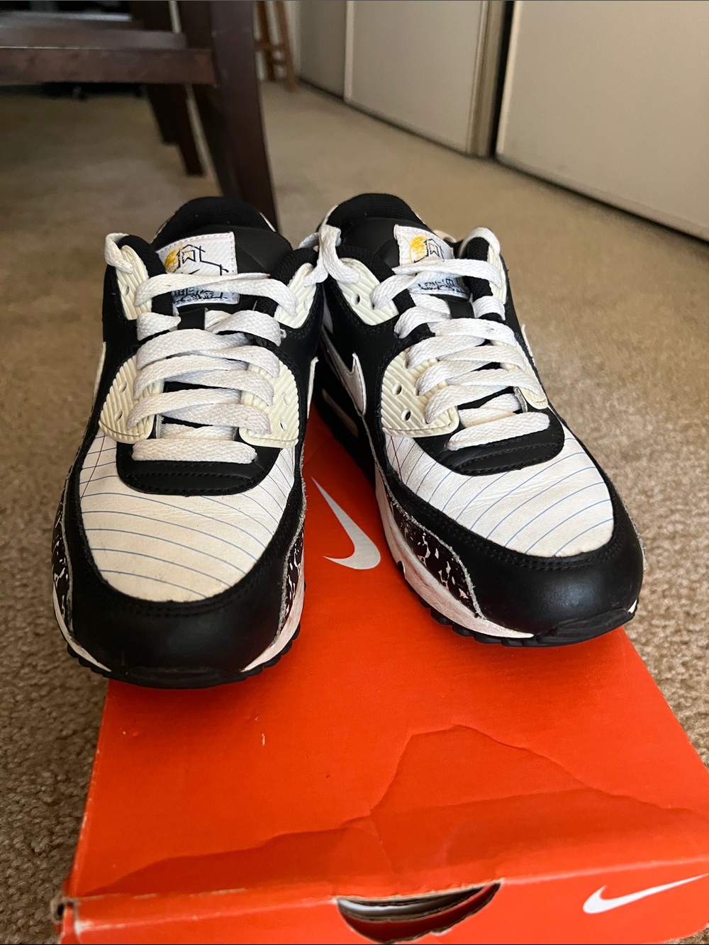 Nike Black & White Air Max Notebook-Print Sneakers - Picture 2 of 4